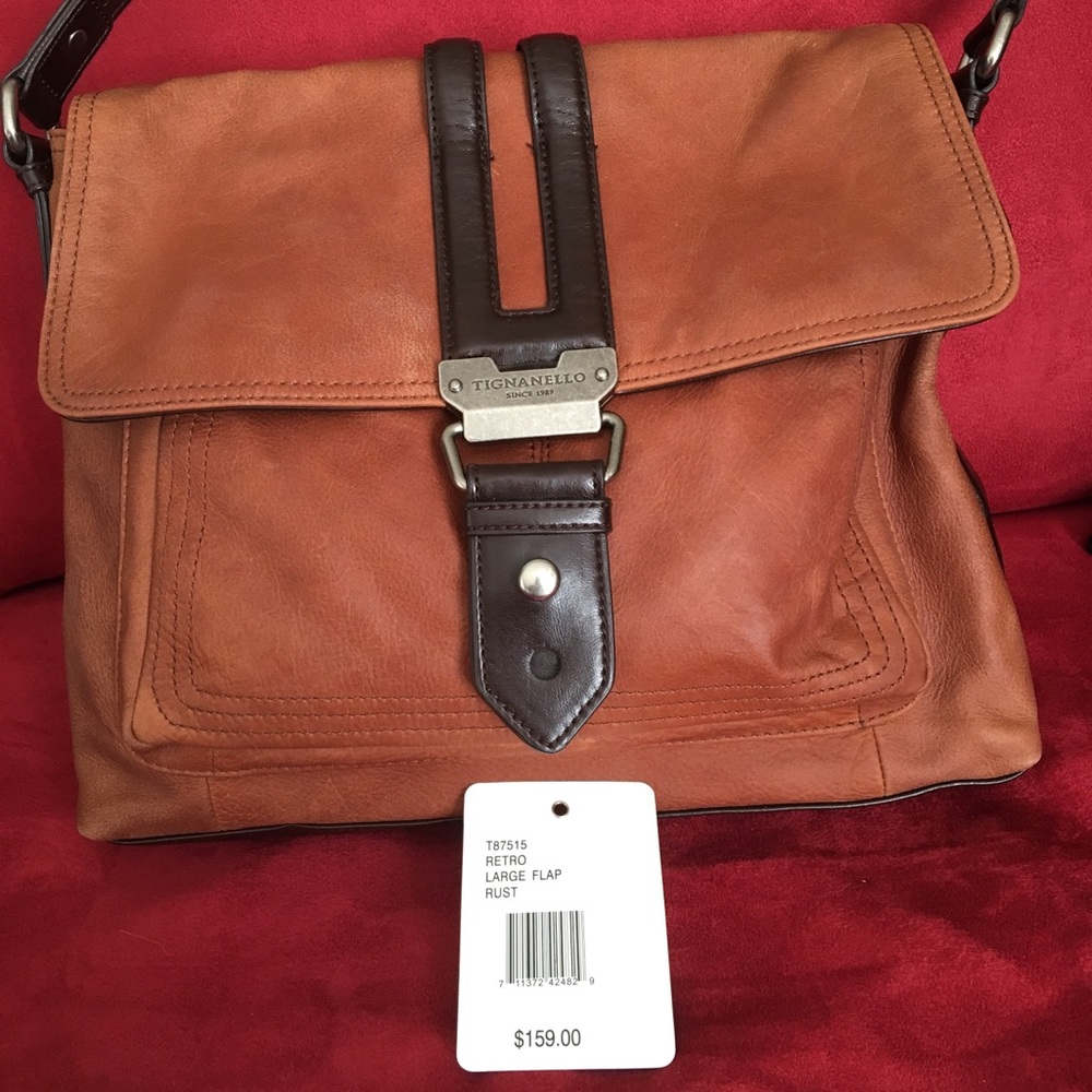 Tignanello retro leather shoulder bag tote